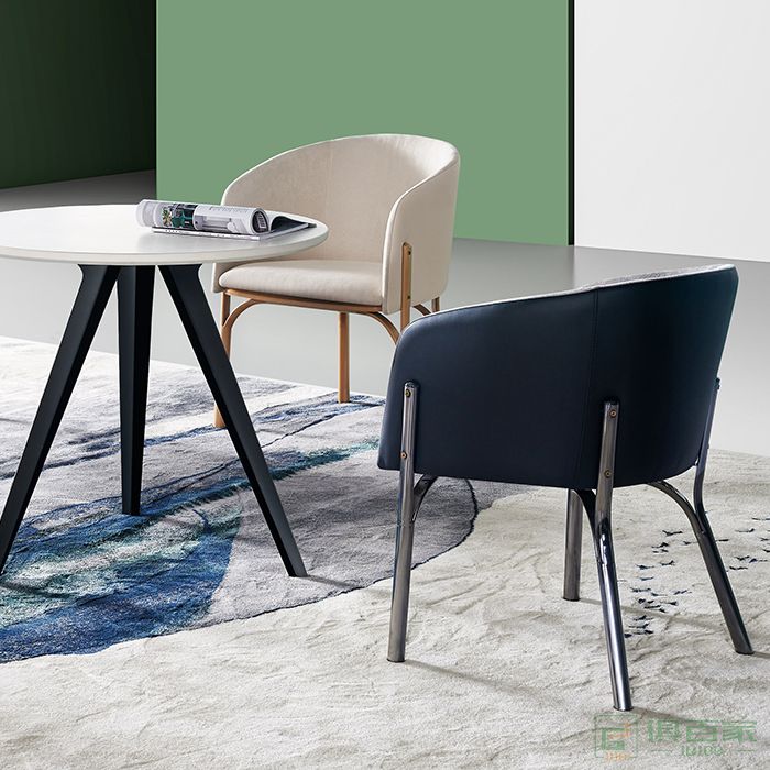 图龙家具北欧单人轻奢设计师单人椅子极简创意休闲椅