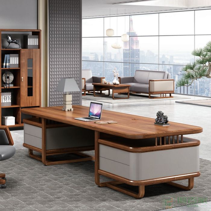 迪欧博尚家具木韵系列经理总裁桌子简约现代办公室大班台家具