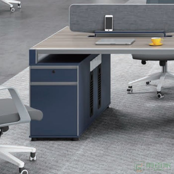迪欧博尚家具蓝博PLUS系列职员桌对坐四人位不含桌屏