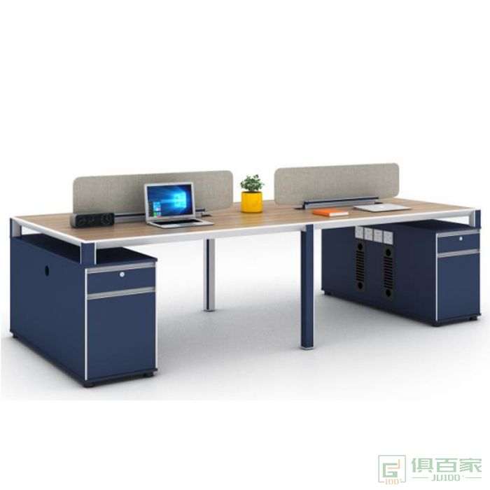 迪欧博尚家具蓝博PLUS系列职员桌对坐四人位不含桌屏