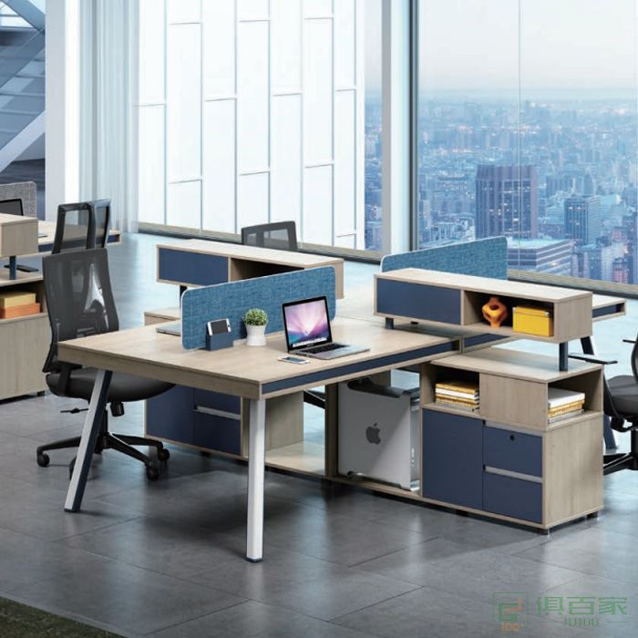 迪欧博尚家具无限系列职员桌对坐四人位不含桌屏