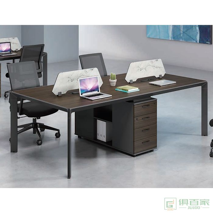 迪欧博尚家具零度系列职员桌对坐四人位不含桌屏
