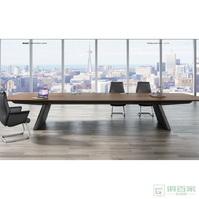 迪欧博尚家具梅利系列实木会议桌长条大板桌