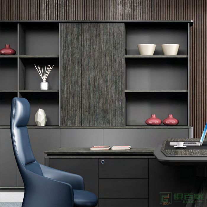 思进家具卡斯尔系列木质高柜老板办公室书柜 简约现代资料柜背景文件柜
