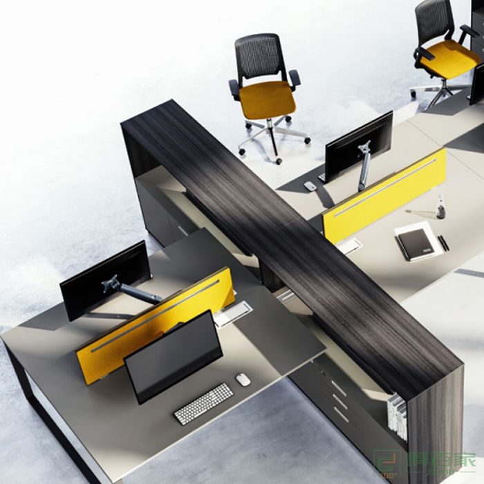亿尚家具新风尚系列四人位职员办公桌员工位办公室家具