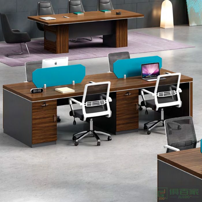思进家具面系列四人办公桌简约现代职员桌上班电脑桌办公室