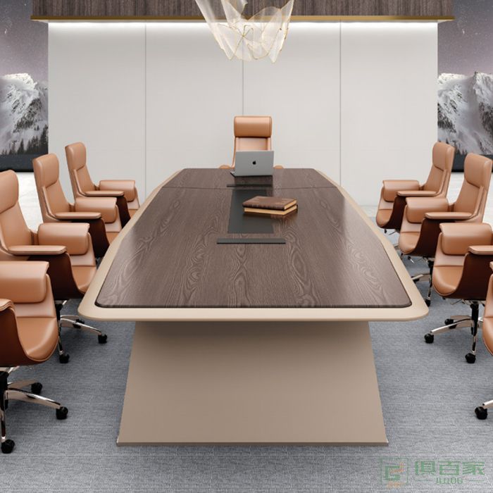 广立家具卡其系列办公室小型会议桌长桌简约现代条形桌员工