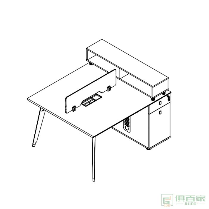 广立家具卡宾系列职员桌双人位