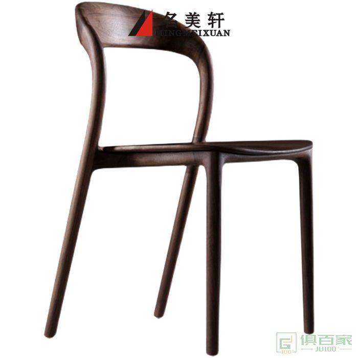 名美轩家具餐椅系列黑胡桃木餐椅