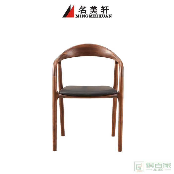 名美轩家具餐椅系列黑胡桃木餐椅