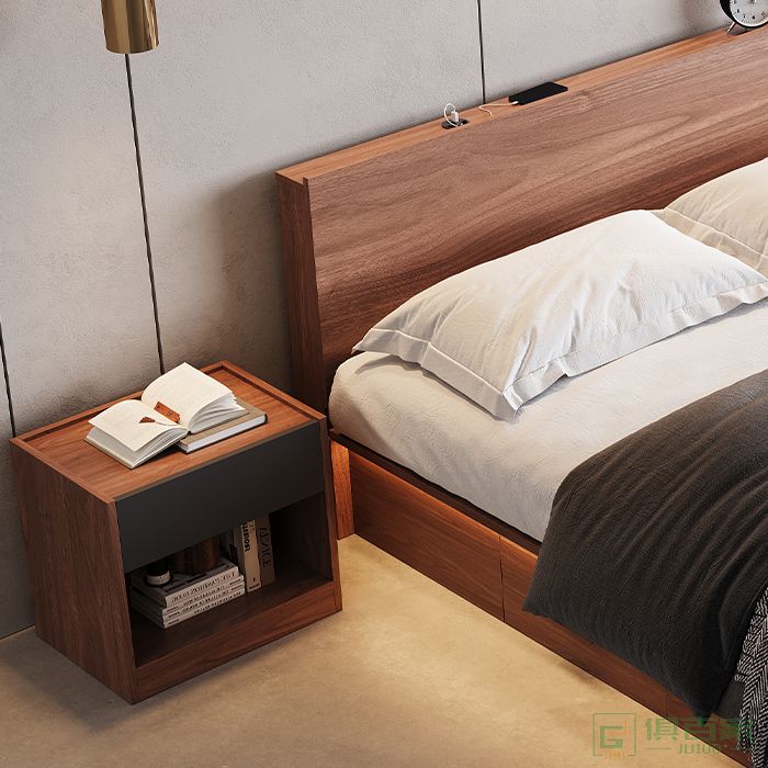华冠家具公寓双人床卧室系列红樱桃床双人床现代简约公寓床