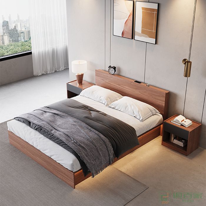 华冠家具公寓双人床系列红樱桃床双人床公寓床