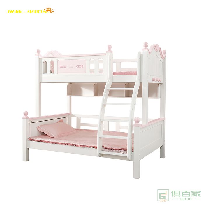优帅一米阳光家具儿童床套房系列双层床全实木子母床多功能儿童上下铺木床儿童床