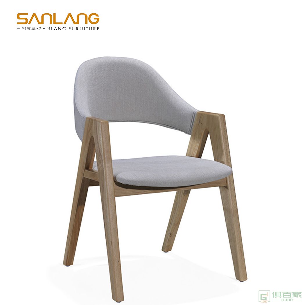 三朗家具餐椅休闲椅系列白蜡木实木椅子A字椅