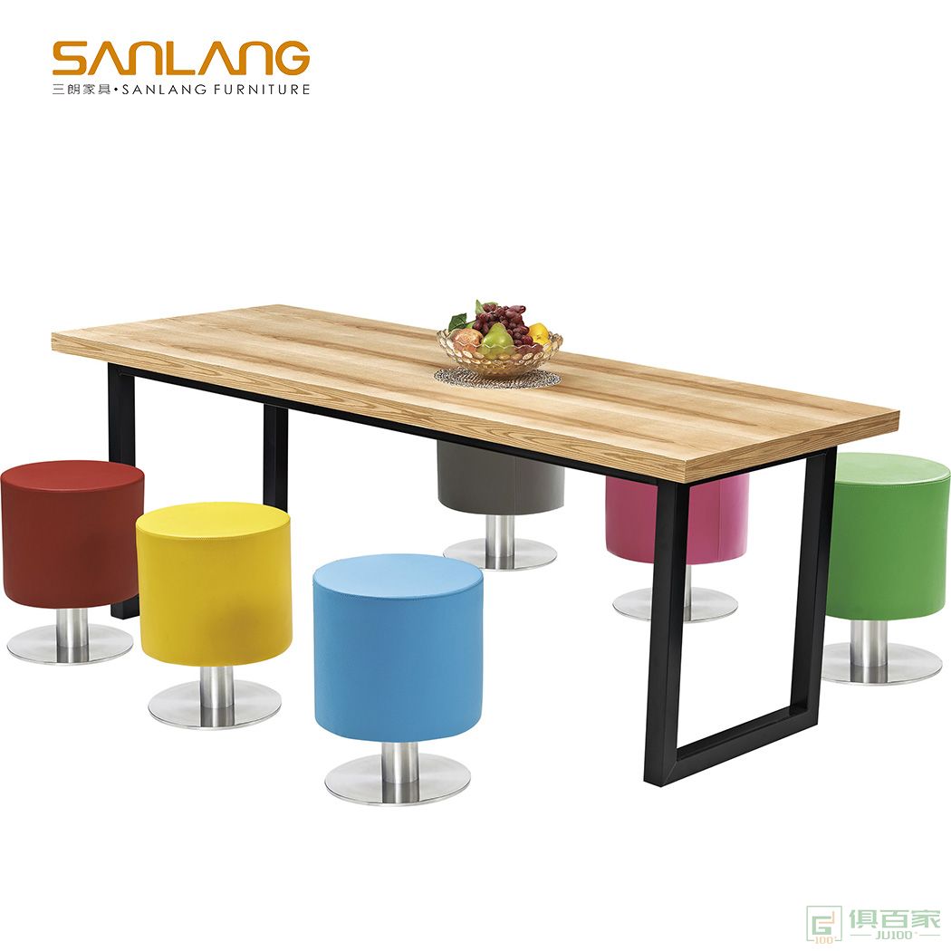 三朗家具條形餐桌系列簡約餐桌椅組合