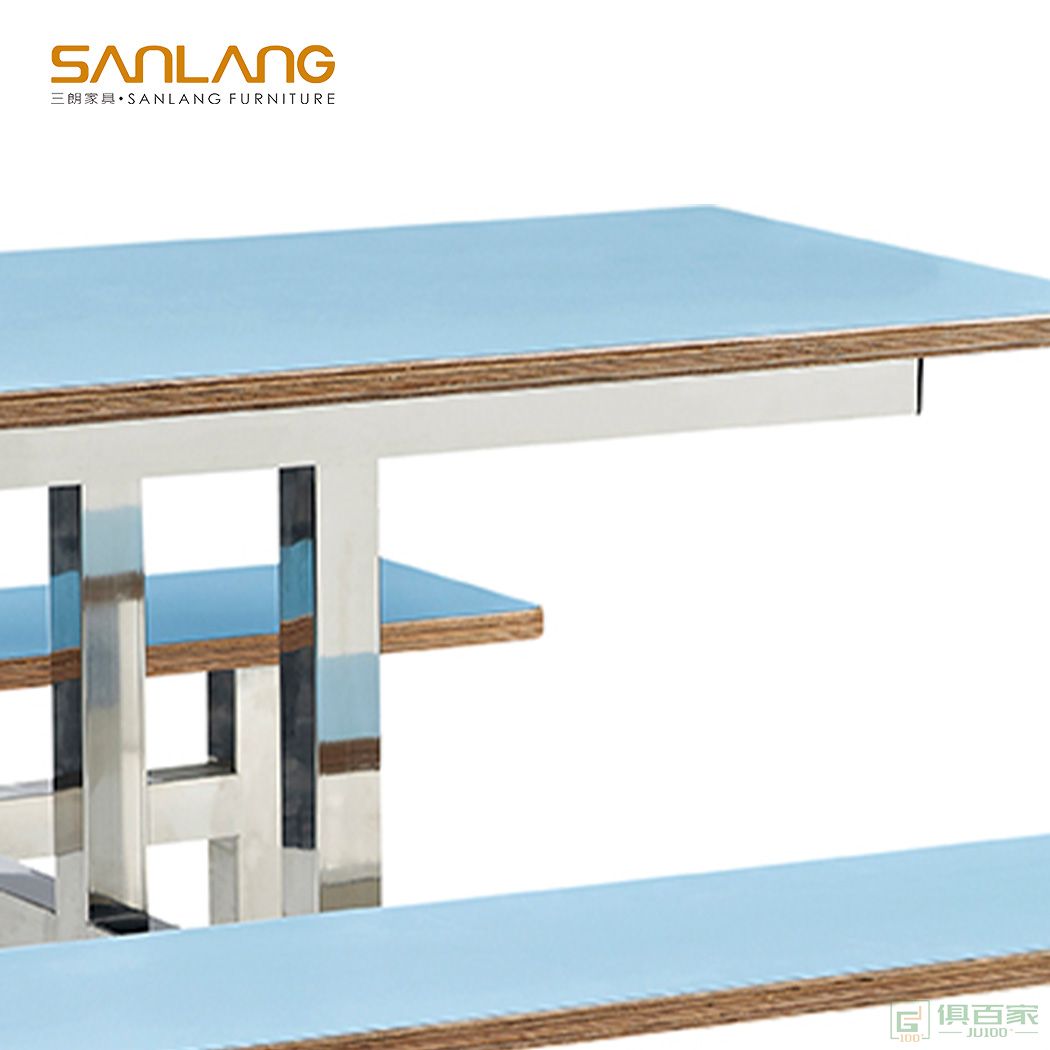 三朗家具连体餐桌系列简约餐桌椅组合