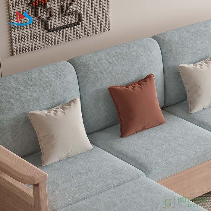 华冠家具客厅民用沙发系列实木类北欧实木民用沙发