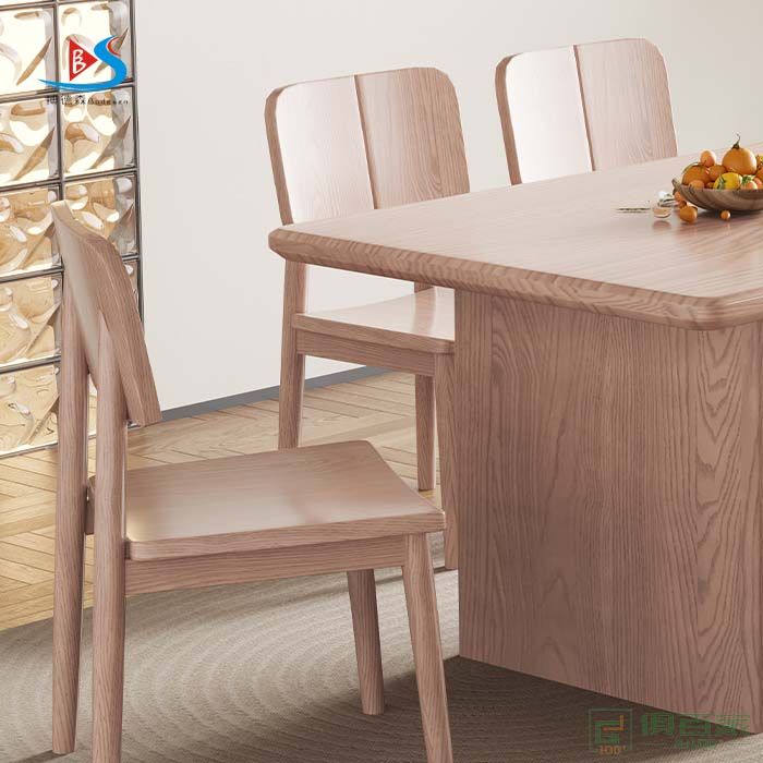华冠家具餐椅休闲椅系列实木类奶油风实木餐椅