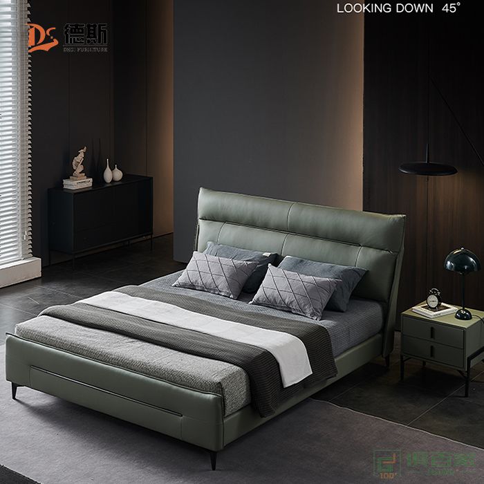 德斯家具双人床系列意式极简现代简约小户型双人床大床