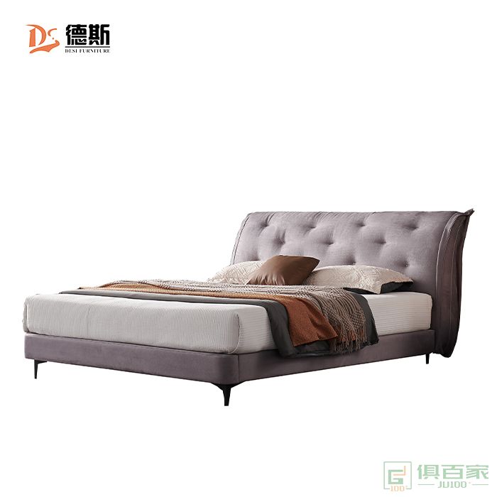 德斯家具双人床系列意式极简现代简约小户型双人床大床