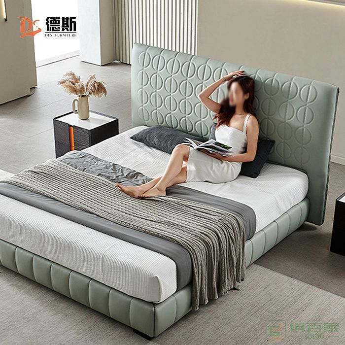  德斯家具双人床系列意式极简现代简约小户型双人床大床