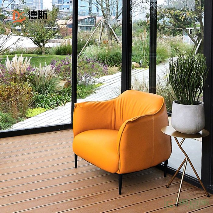 德斯家具书桌椅系列意式单人沙发椅现代休闲客厅住宅沙发休闲椅
