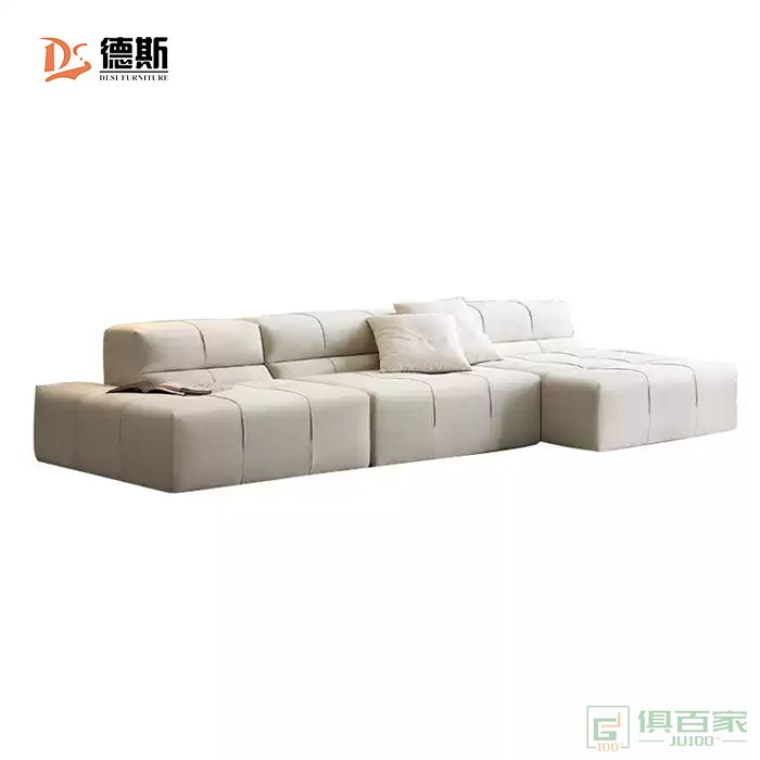 德斯家具住宅沙发系列意式极简设计绒布转角沙发