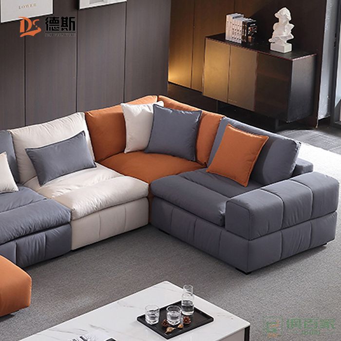 德斯家具住宅沙发系列意式极简设计防水科技布组合转角沙发