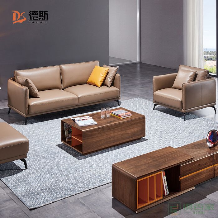 德斯家具住宅沙发系列意式极简设计仿真皮单人/两人位沙发/三人位沙发沙发组合