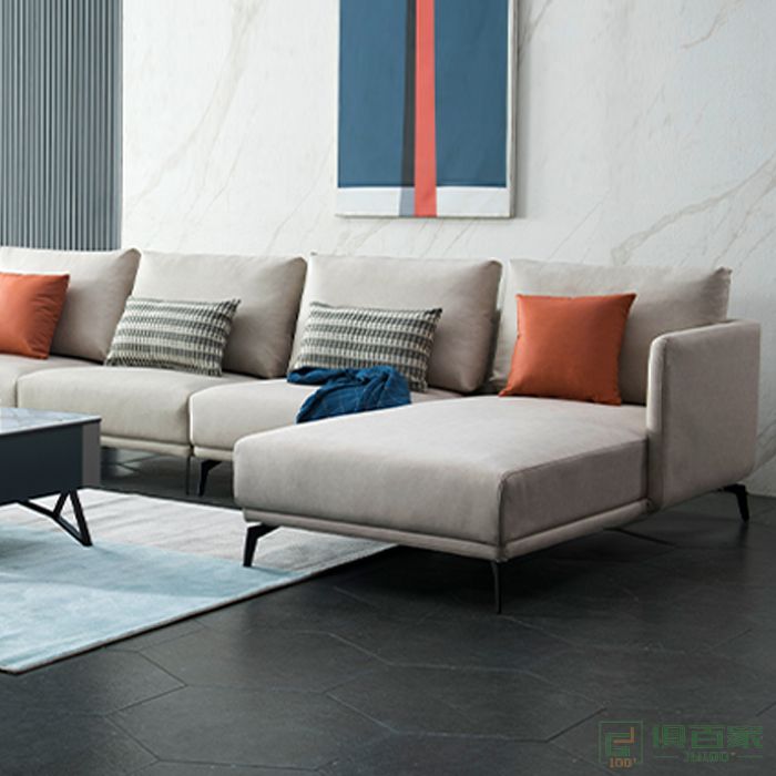 德斯家具住宅沙发系列意式极简设计防水科技布3+1+贵妃转角沙发/单人沙发组合