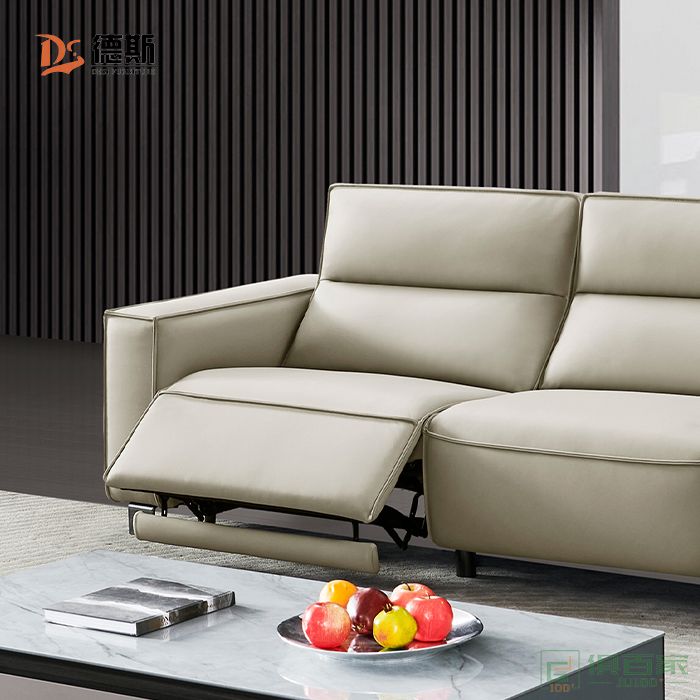 德斯家具住宅沙发系列意式极简设计仿真皮功能沙发