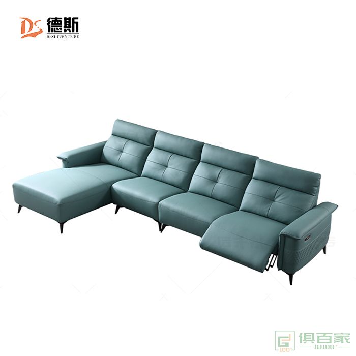 德斯家具住宅沙发系列意式极简设计仿真皮功能转角沙发