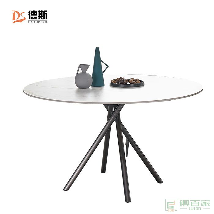  德斯家具餐桌系列岩板餐桌圆桌现代简约轻奢餐桌