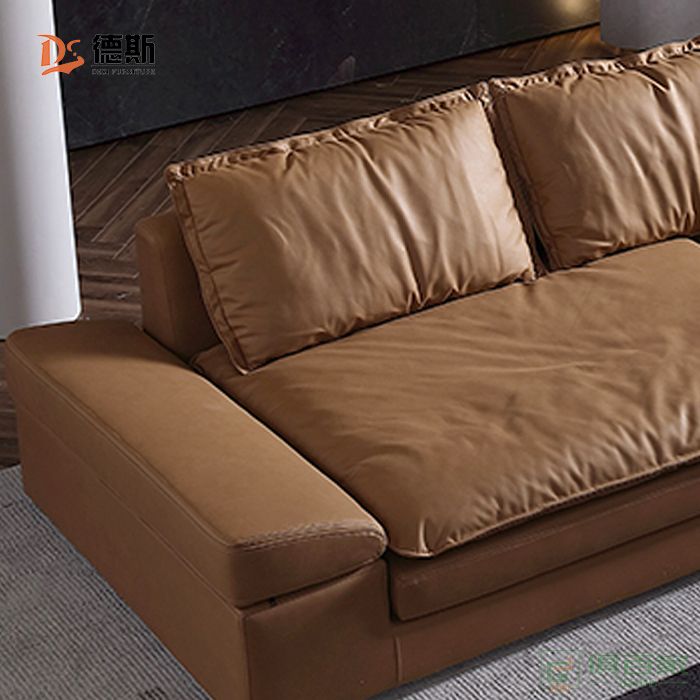 德斯家具住宅沙发系列意式极简设计科技布四位沙发