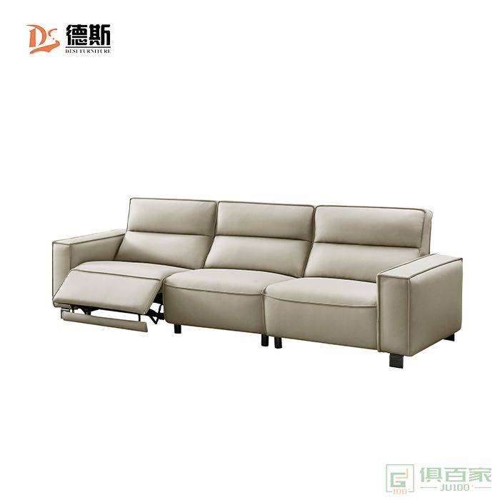 德斯家具住宅沙发系列意式极简设计仿真皮功能沙发