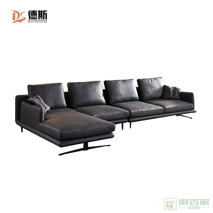 德斯家具住宅沙发系列意式极简设计科技布转角沙发