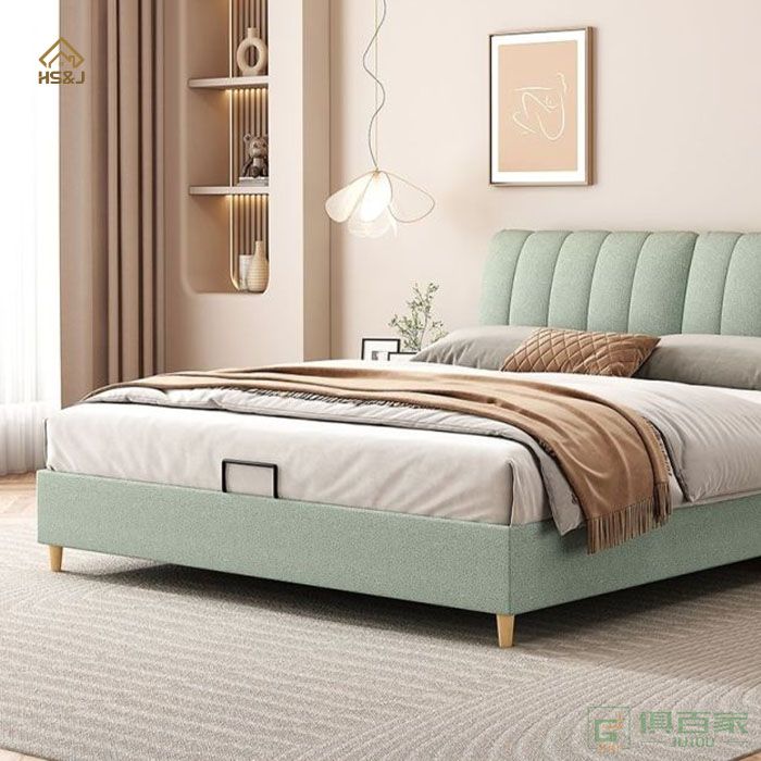  华松居家具双人床系列布艺床现代简约轻奢科技布床双人床