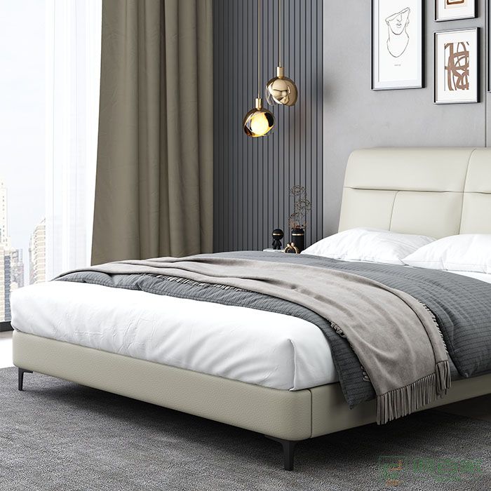  华松居家具双人床系列布艺床现代简约轻奢科技布床双人床