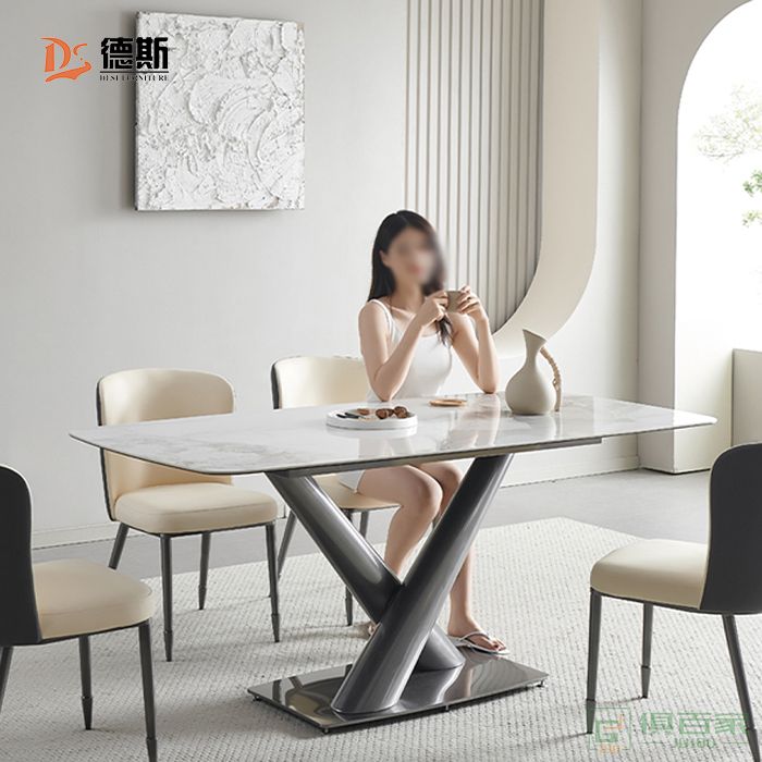 德斯家具餐桌系列餐厅家用现代简约岩板餐桌