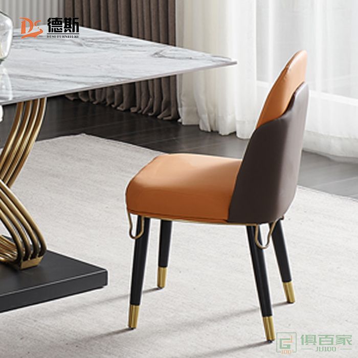 德斯家具餐椅休闲椅系列餐厅家用现代简约仿真皮餐椅