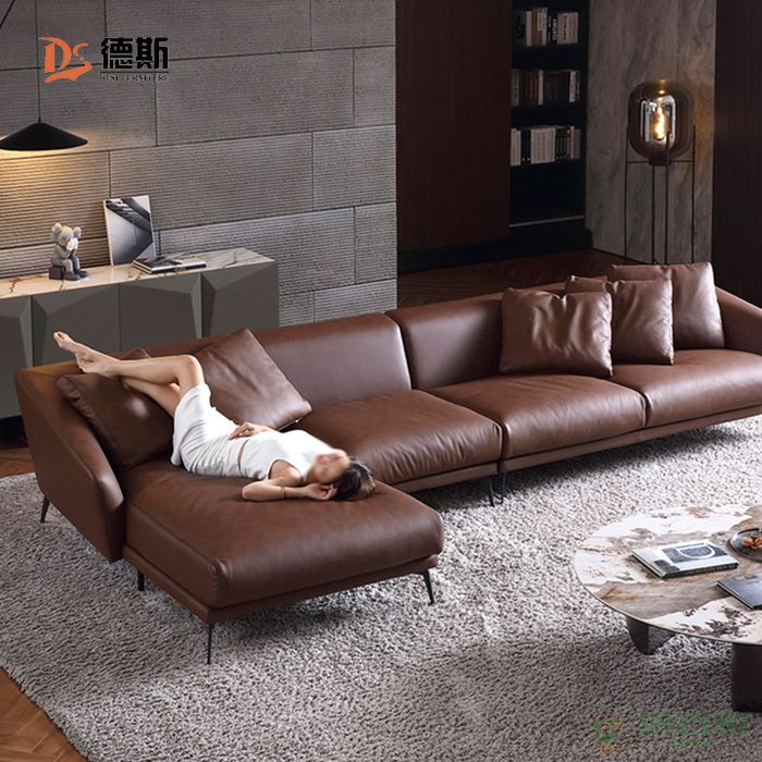 德斯家具民用沙发系列意式极简设计转角沙发