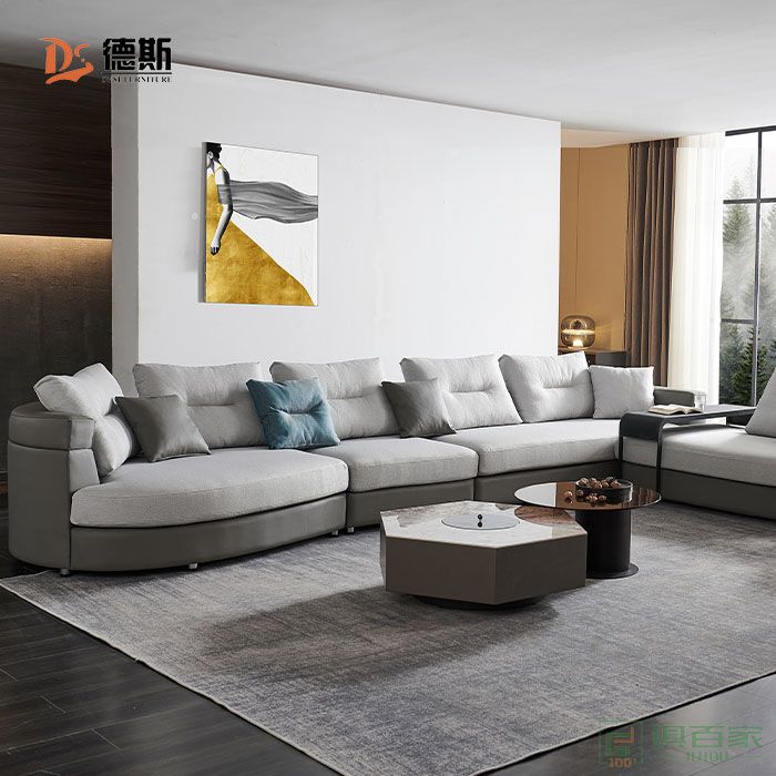 德斯家具民用沙发系列意式极简设计棉麻布艺沙发