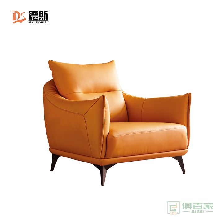  德斯家具住宅沙发系列意式极简设计仿真皮转角沙发