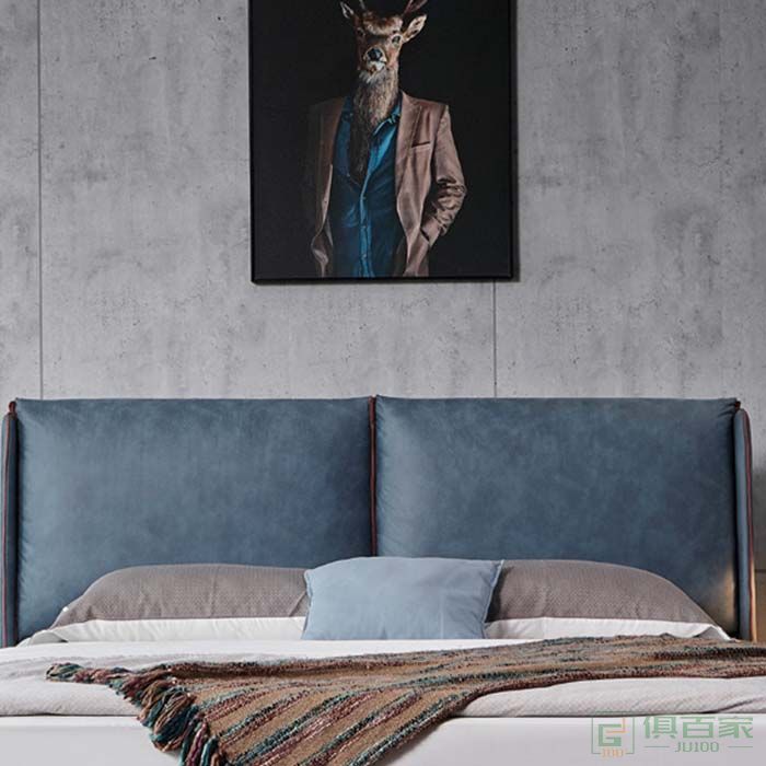 礼乐家具贝莱斯顿双人床卧室系列意式轻奢进口西伯利亚松木双人床