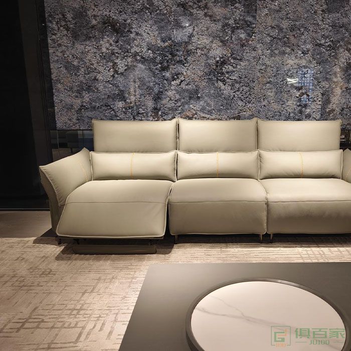 粤之恒家具住宅沙发系列意式极简轻奢电动功能直排沙发
