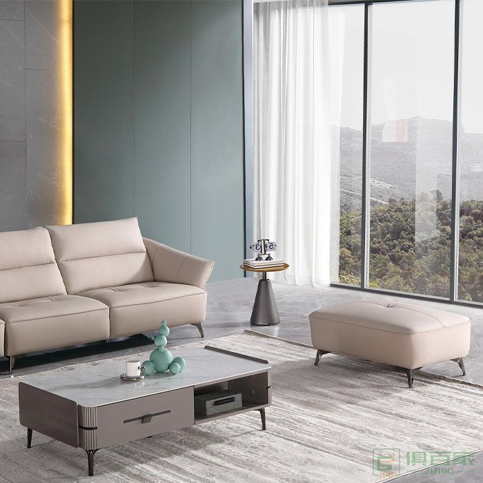 粤之恒家具住宅沙发系列意式极简轻奢头层皮沙发