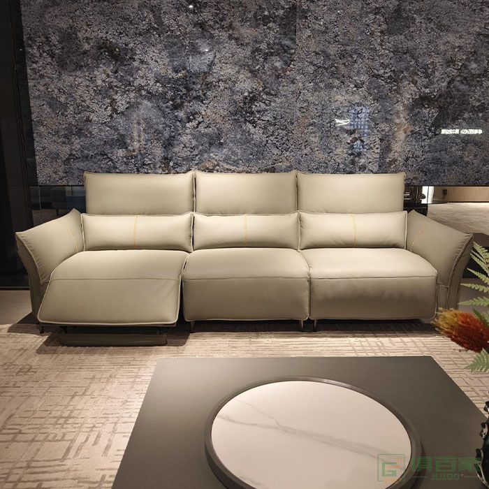 粤之恒家具住宅沙发系列意式极简轻奢电动功能直排沙发