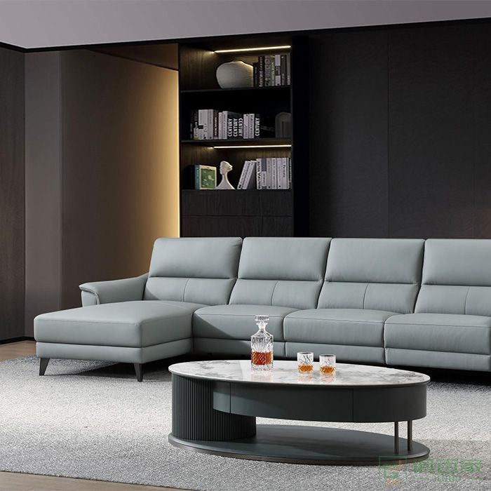 粤之恒家具住宅沙发系列意式极简轻奢电动转角功能沙发