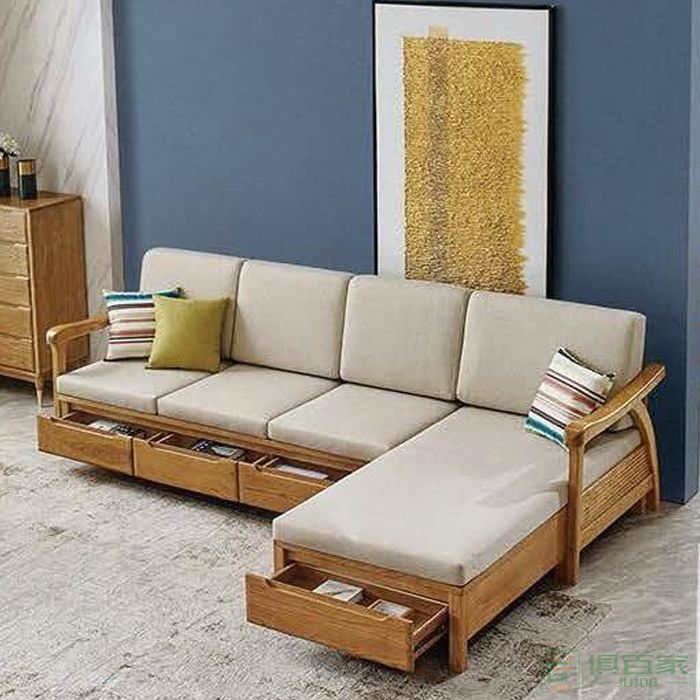 睿裕居住宅沙发系列现代简约冬夏两用储物转角沙发