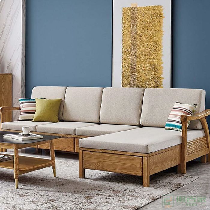 睿裕居住宅沙发系列现代简约冬夏两用带抽转角沙发
